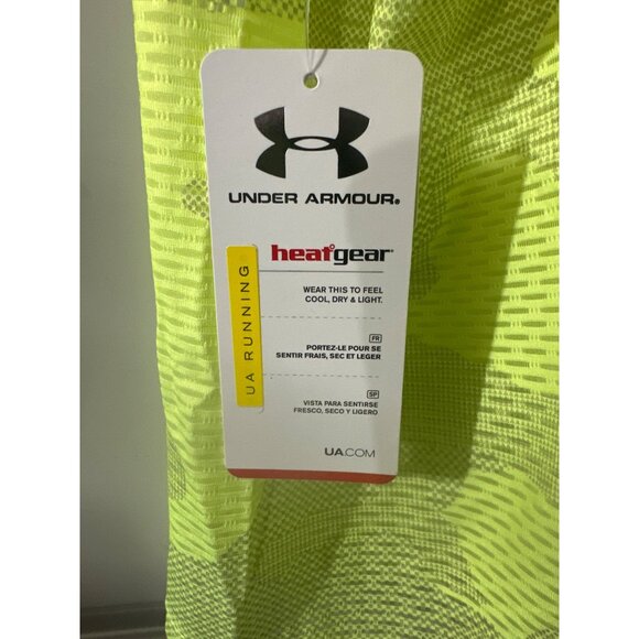 Under Armour Womens HeatGear Loose Fit Running Tank Top Neon Yellow XL - Picture 6 of 6